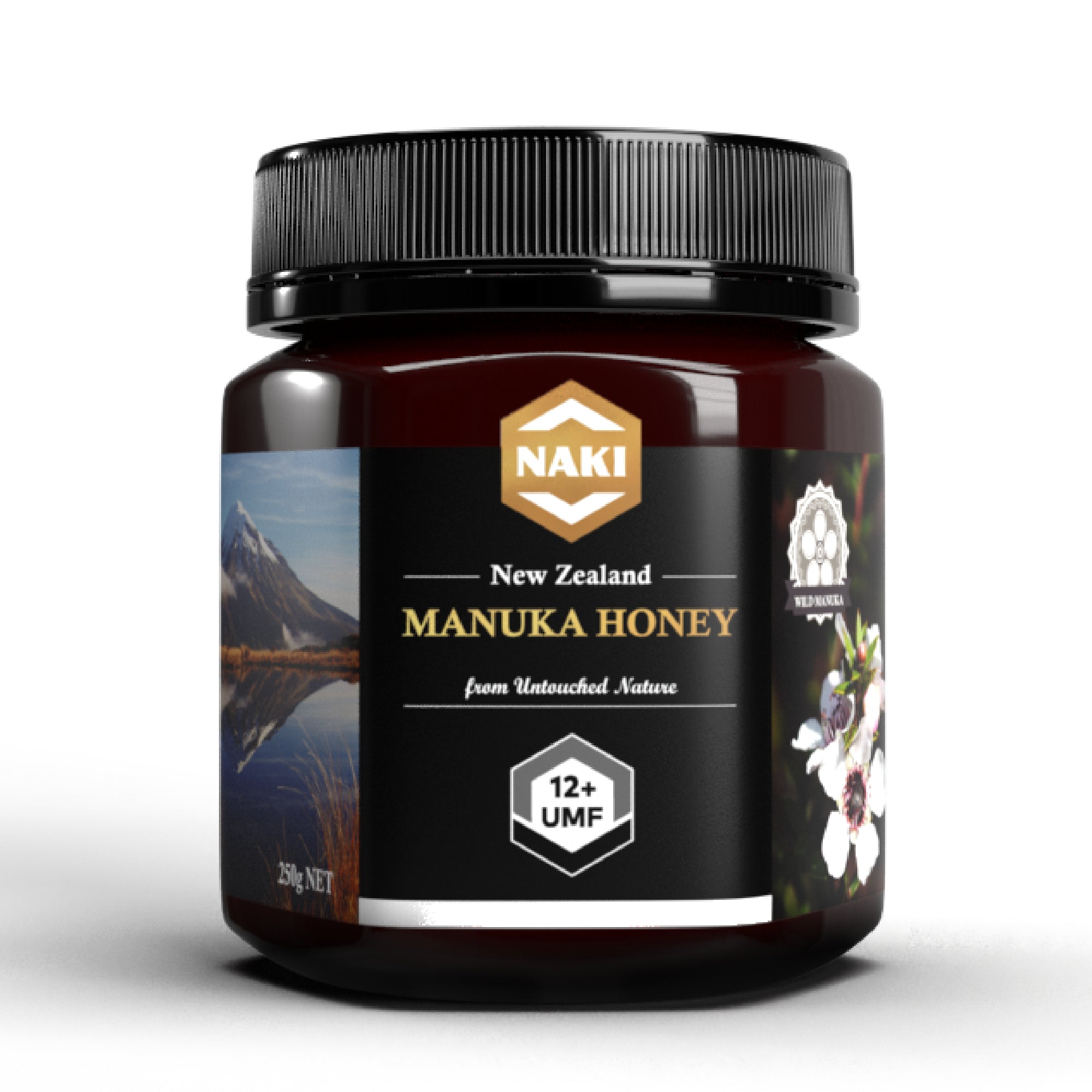 NAKI Manuka Honey Harvested, Tested. Traceable. Certified 100% New Zealand Honey | International Gold Award Winner UMF 12+ | MGO 350+ | 250 grams