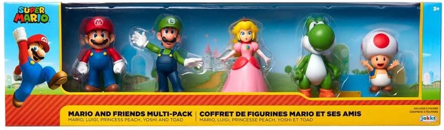 Nintendo Mario and Friends Multi Pack, Includes Mario, Luigi, Princess Peach, Yoshi and Toad