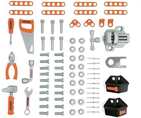 Smoby Black & Decker Kids Toy Workbench Tool Station with 71 Accessories