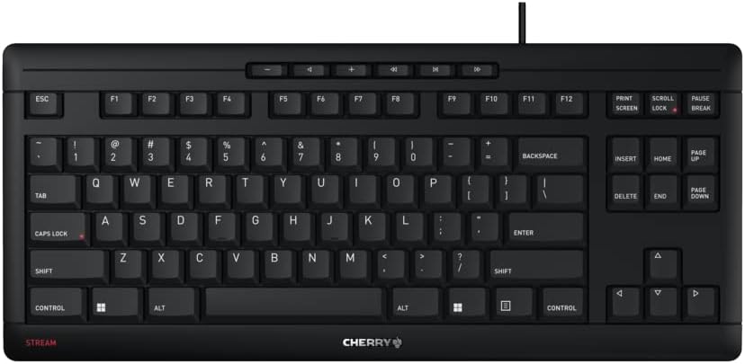 Cherry Stream TKL USB wired keyboard. EU/US Black New In box JK-8600