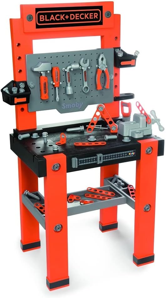 Smoby Black & Decker Kids Toy Workbench Tool Station with 71 Accessories