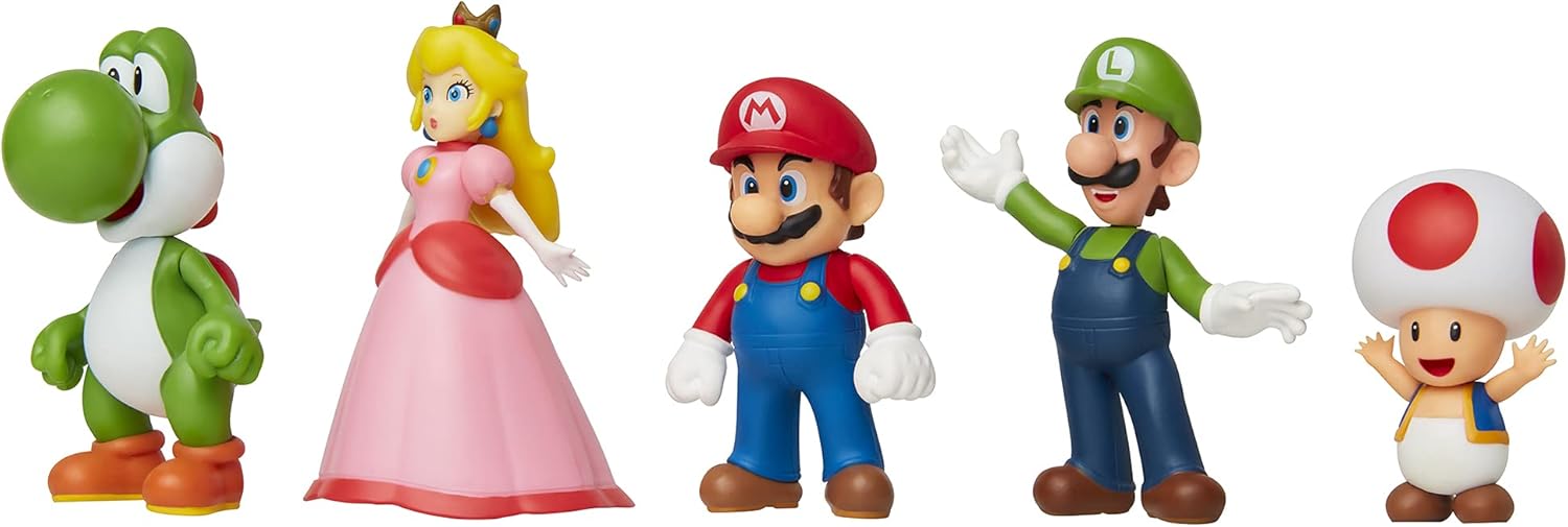 Nintendo Mario and Friends Multi Pack, Includes Mario, Luigi, Princess Peach, Yoshi and Toad