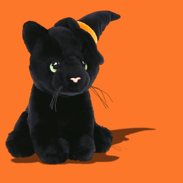 Keeleco Black Cat with Witch Hat 15cm Halloween Plush Toy EH2814 - 100% Recycled Eco Soft Toy - Keel Toys