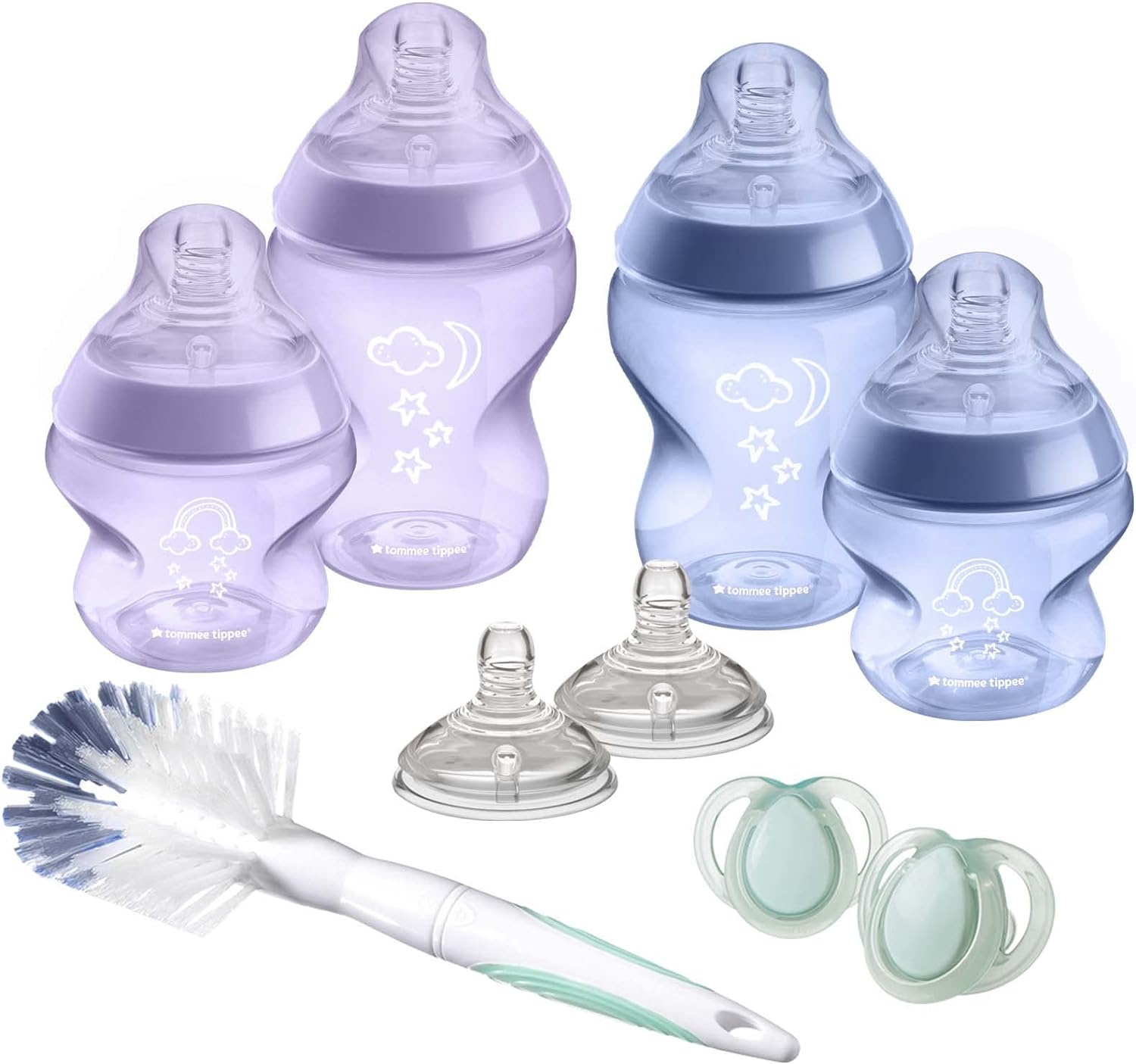 Tommee Tippee Closer to Nature Newborn Anti-Colic Baby Bottle Starter Kit, Breast-Like Teats for a Natural Latch, Anti-Colic Valve, Mixed Sizes - 0