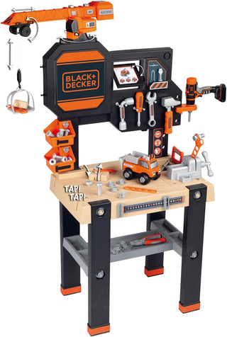 Smoby Black and Decker Kids Builder Workbench Pretend Play Toy Workbench with Tools