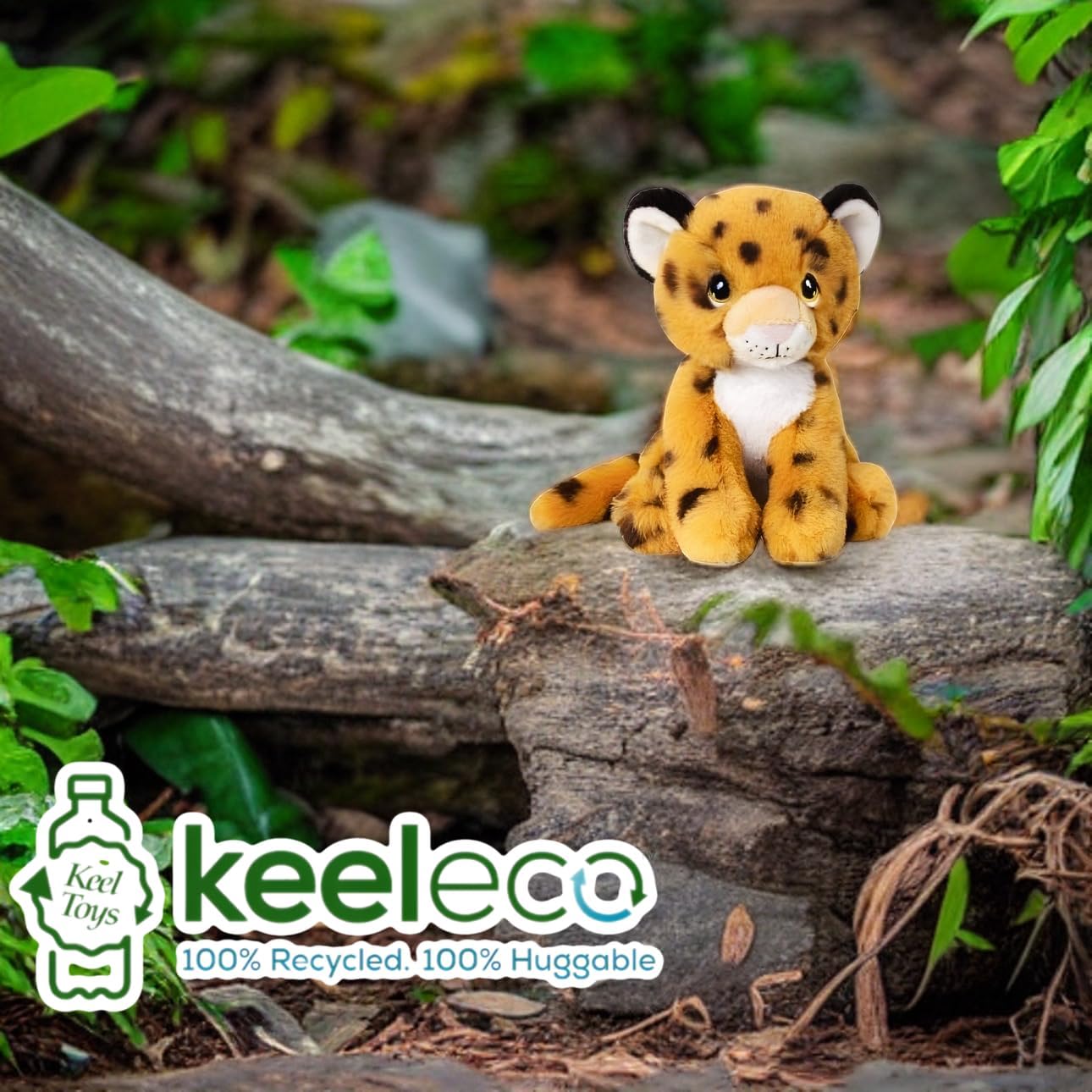 Cheetah Plush Toy Leopard - 100% Recycled Eco Soft Teddy - Keel Keeleco SE6232 - 0