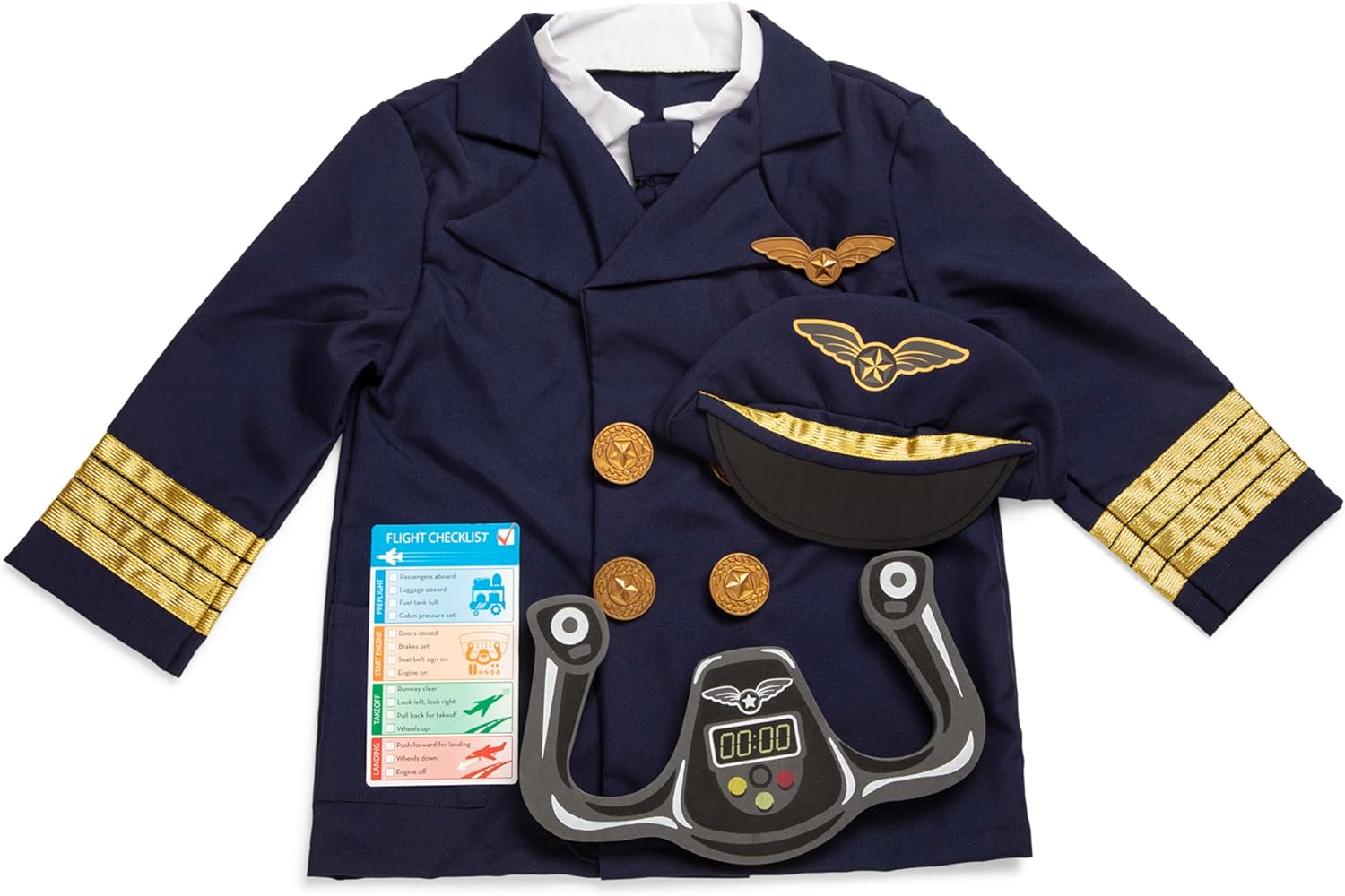 Melissa & Doug Pilot Role Costume Set (FFP) ,Blue