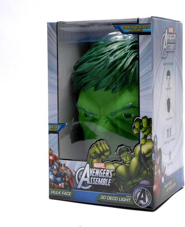 Marvel Avengers Hulk Head,Face, 3D Deco Wall Lamp, Night Light