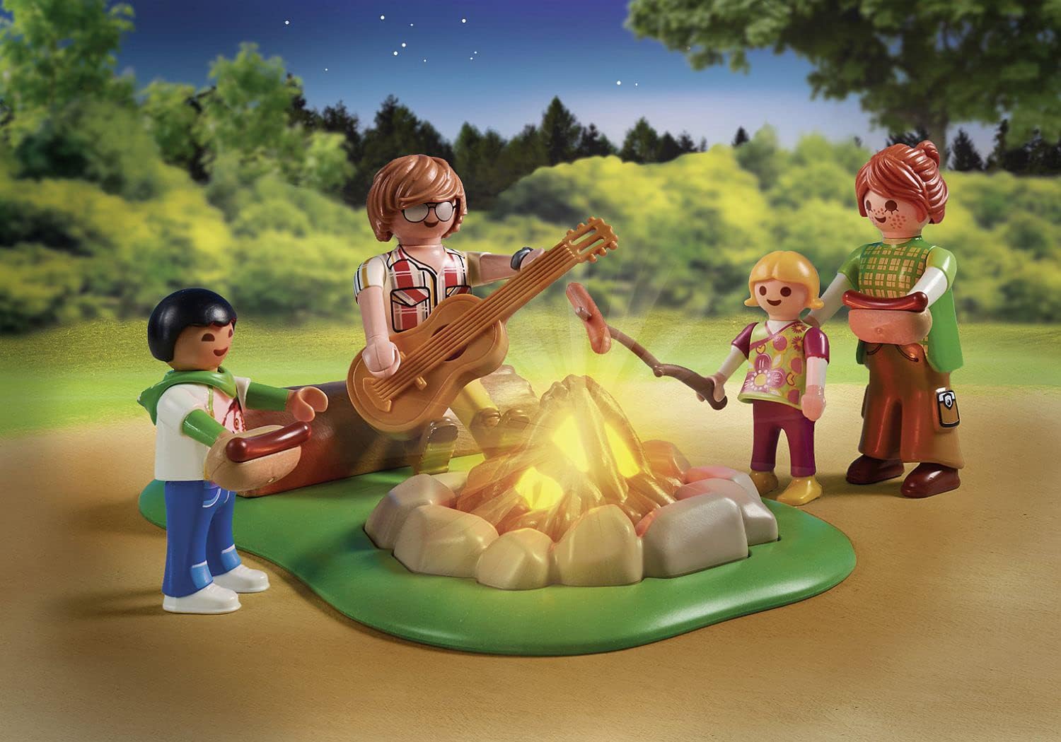 PLAYMOBIL Family Fun 71001 Adventure Treehouse with Slide, LED Campfire Toy