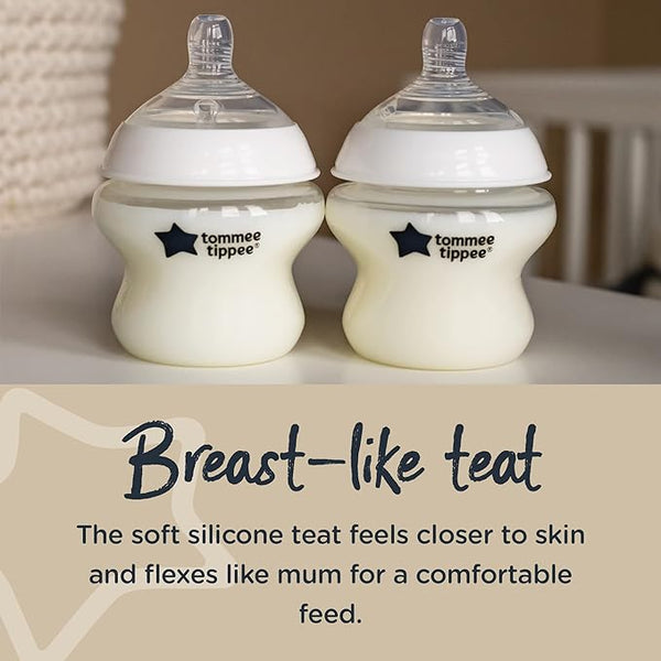 Tommee Tippee Closer to Nature Newborn Anti-Colic Baby Bottle Starter Kit, Breast-Like Teats for a Natural Latch, Anti-Colic Valve, Mixed Sizes