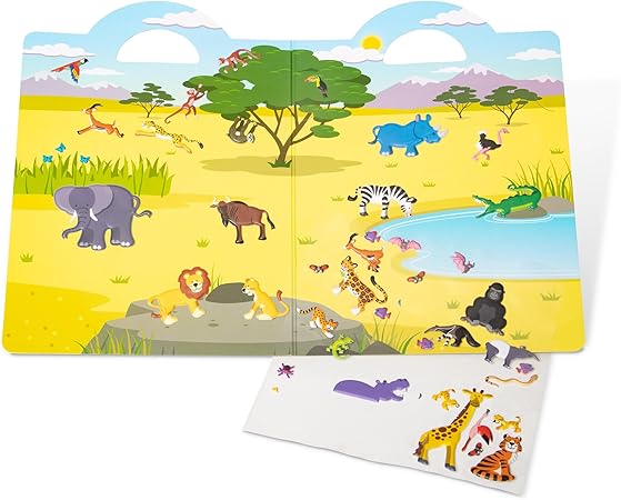 Melissa & Doug Puffy Sticker Play Set: Safari - 42 Reusable Stickers - FSC Certified