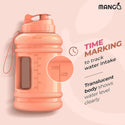 MANGO Water Bottle 2.2 Litre BPA Free Sports Gym Workout Drinking with Straw