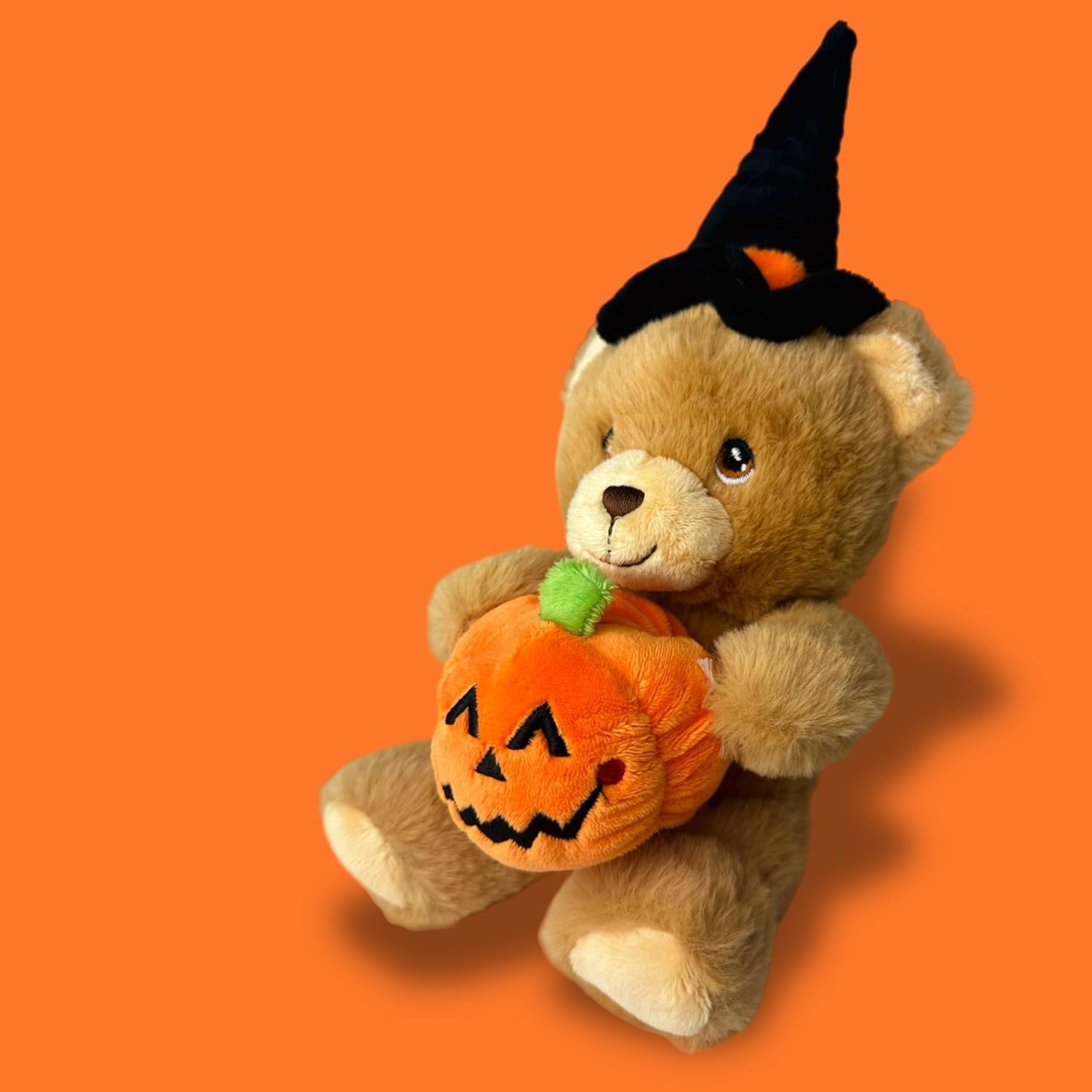 Keeleco Halloween Teddy Bear with Witch Hat and Pumpkin 15cm Plush Toy EH2816 - 100% Recycled Eco Soft Toy - Keel Toys