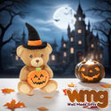 Keeleco Halloween Teddy Bear with Witch Hat and Pumpkin 15cm Plush Toy EH2816 - 100% Recycled Eco Soft Toy - Keel Toys