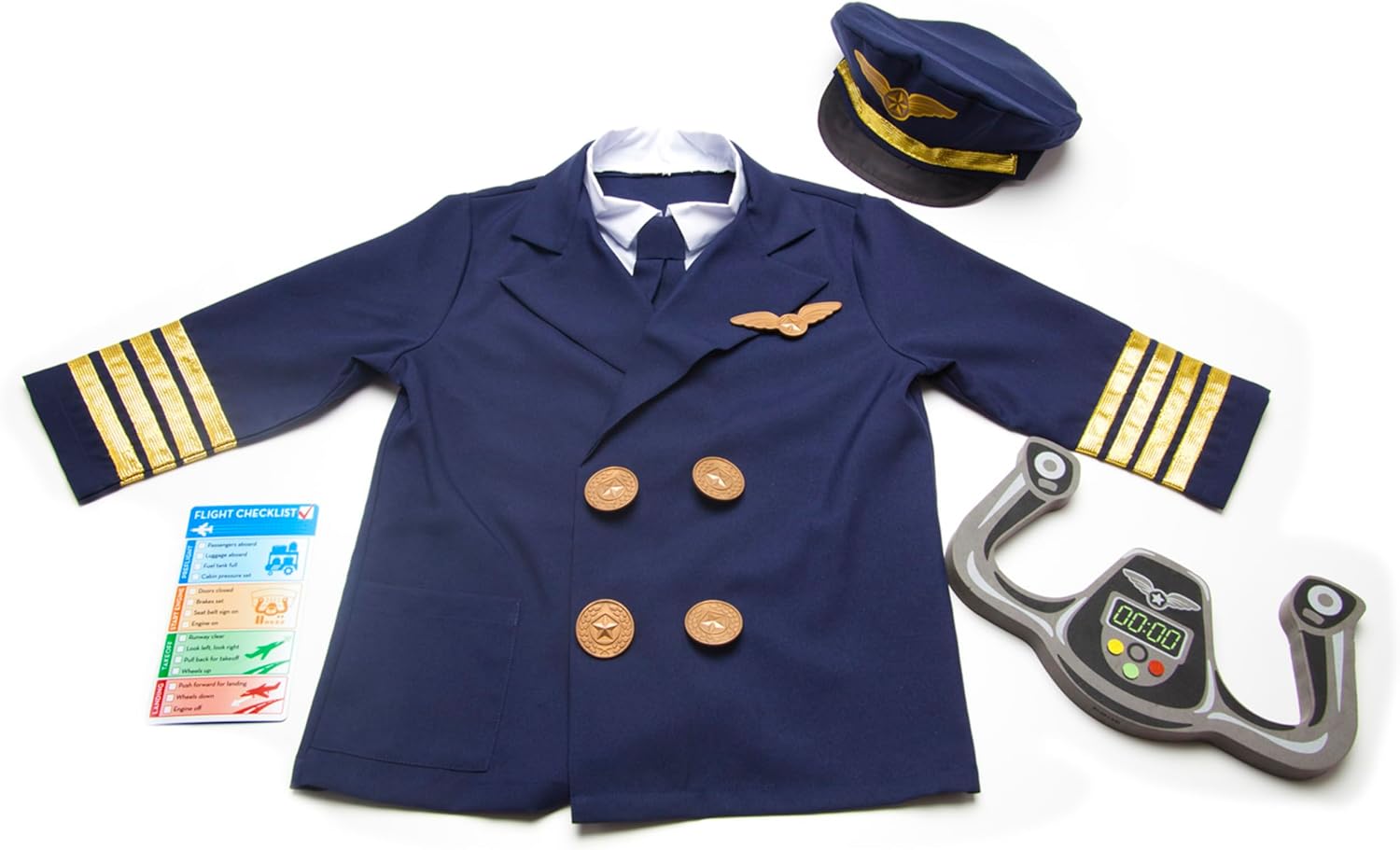 Melissa & Doug Pilot Role Costume Set (FFP) ,Blue