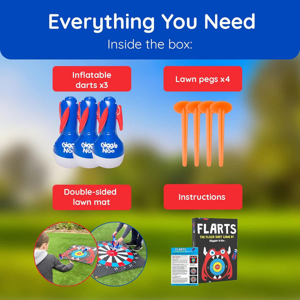 Giggle N Go Lawn Darts Set - Original Flarts Indoor and Outdoor Games for Kids