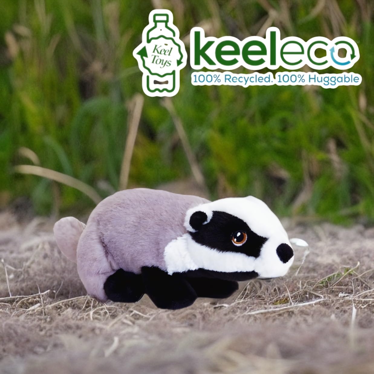 Badger Plush Toy 25cm - 100% Recycled Eco Soft Teddy - Keel Keeleco SE6700