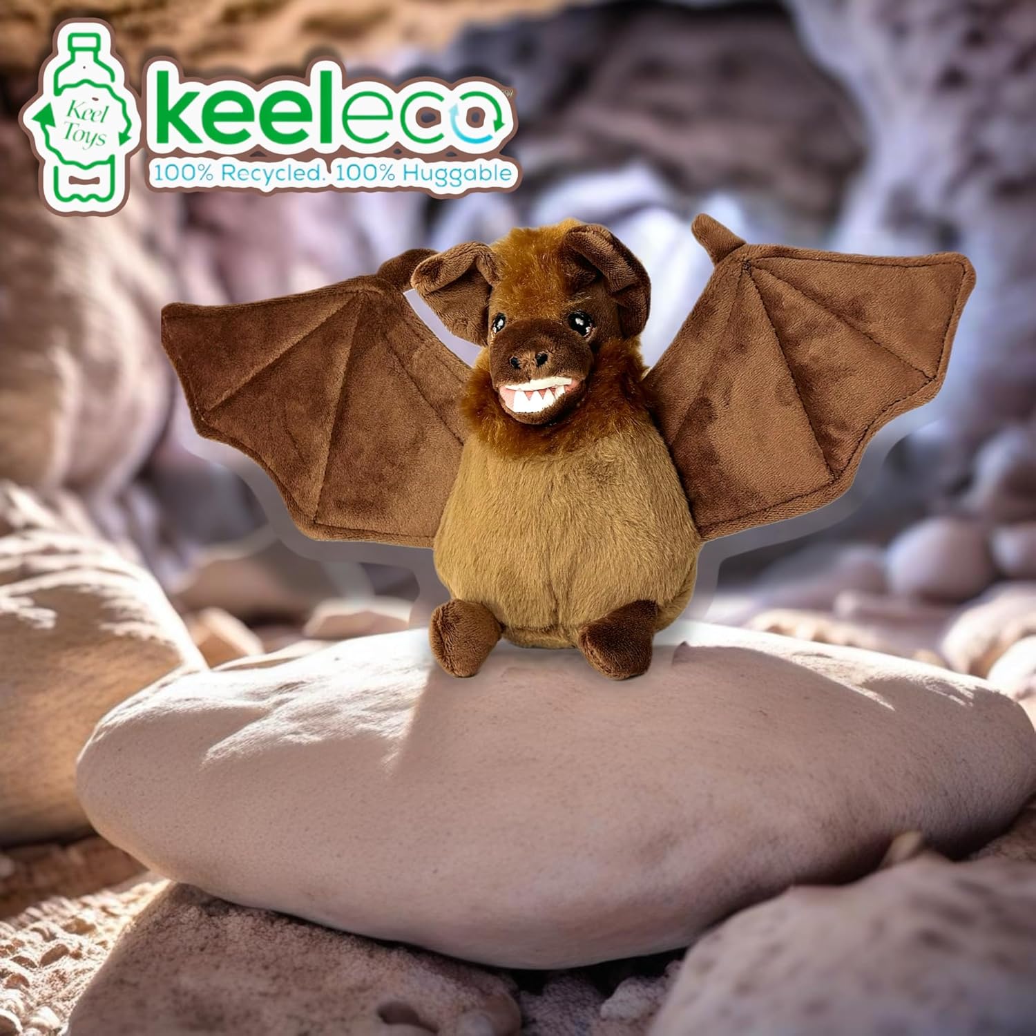 Keeleco Bat 15cm Halloween Plush Toy SE2801 - 100% Recycled Eco Soft Toy - Keel Toys