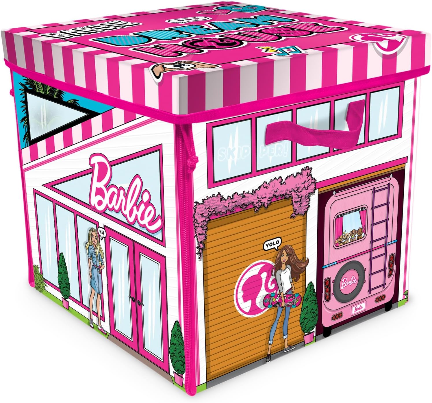 PETERKIN | Barbie Dreamhouse ZipBin: Storage for 40 Dolls and playmat!