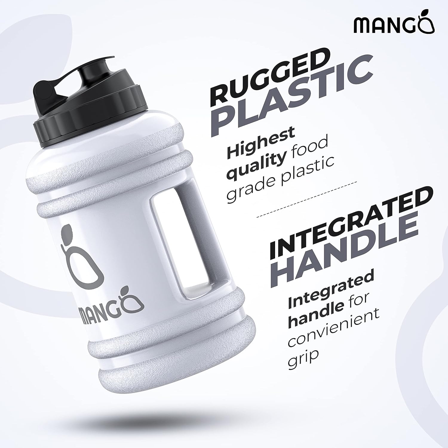 MANGO 2.2L Water Bottle With Straw and Time Markings - BPA Free Xl Jug