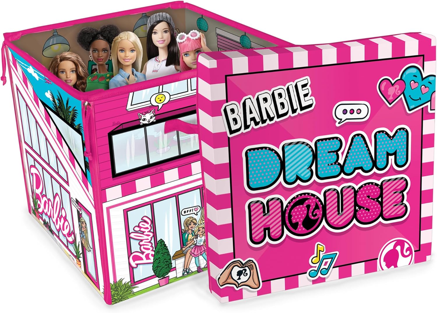 PETERKIN | Barbie Dreamhouse ZipBin: Storage for 40 Dolls and playmat! - 0