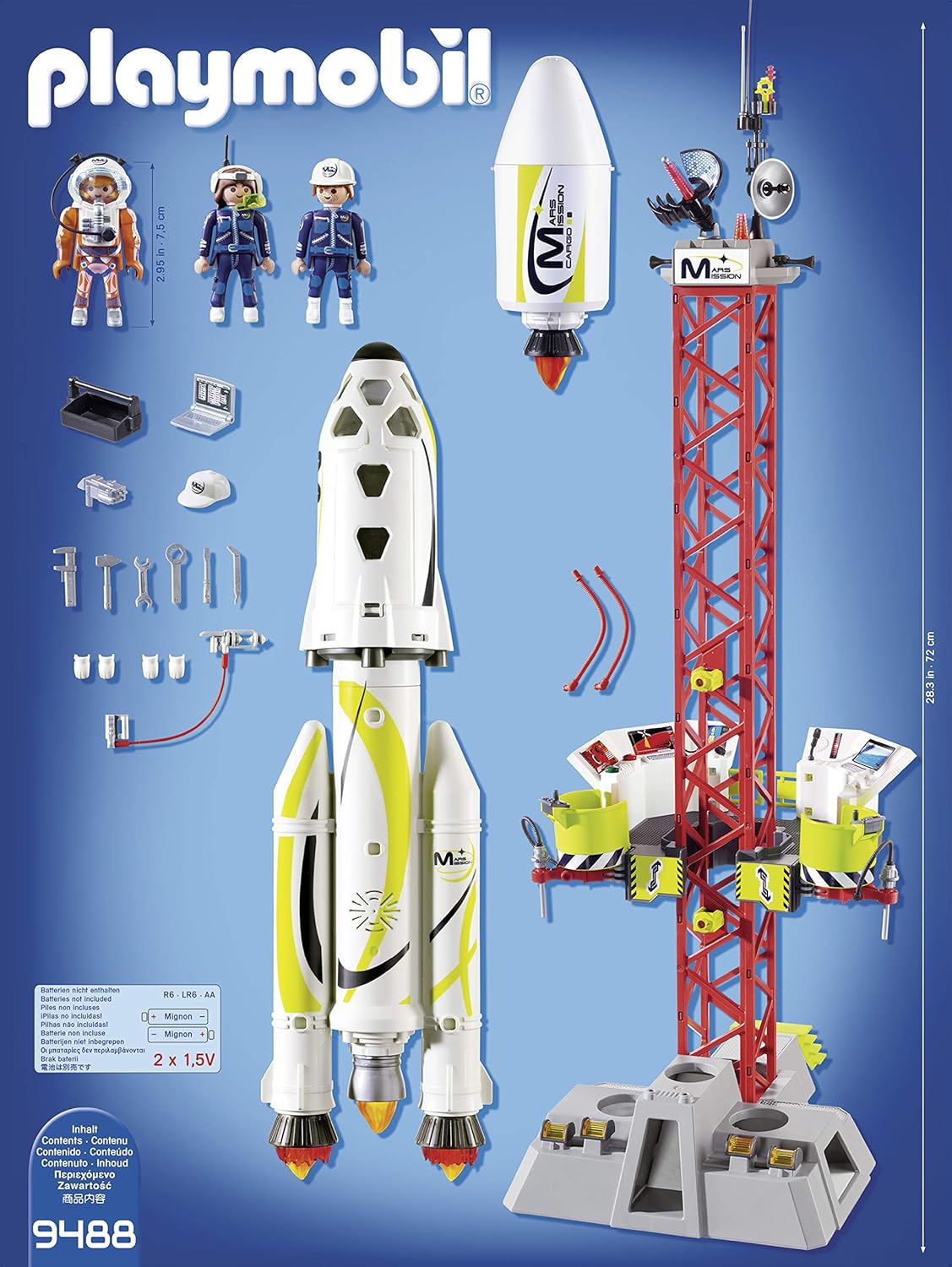 Playmobil 9488 Space Mars Mission Rocket with Launch Site with Lights and Sound