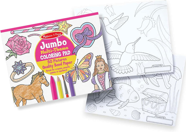 Melissa & Doug Jumbo 50-Page Kids' Colouring Pad Activity Book - Princess and Fairy