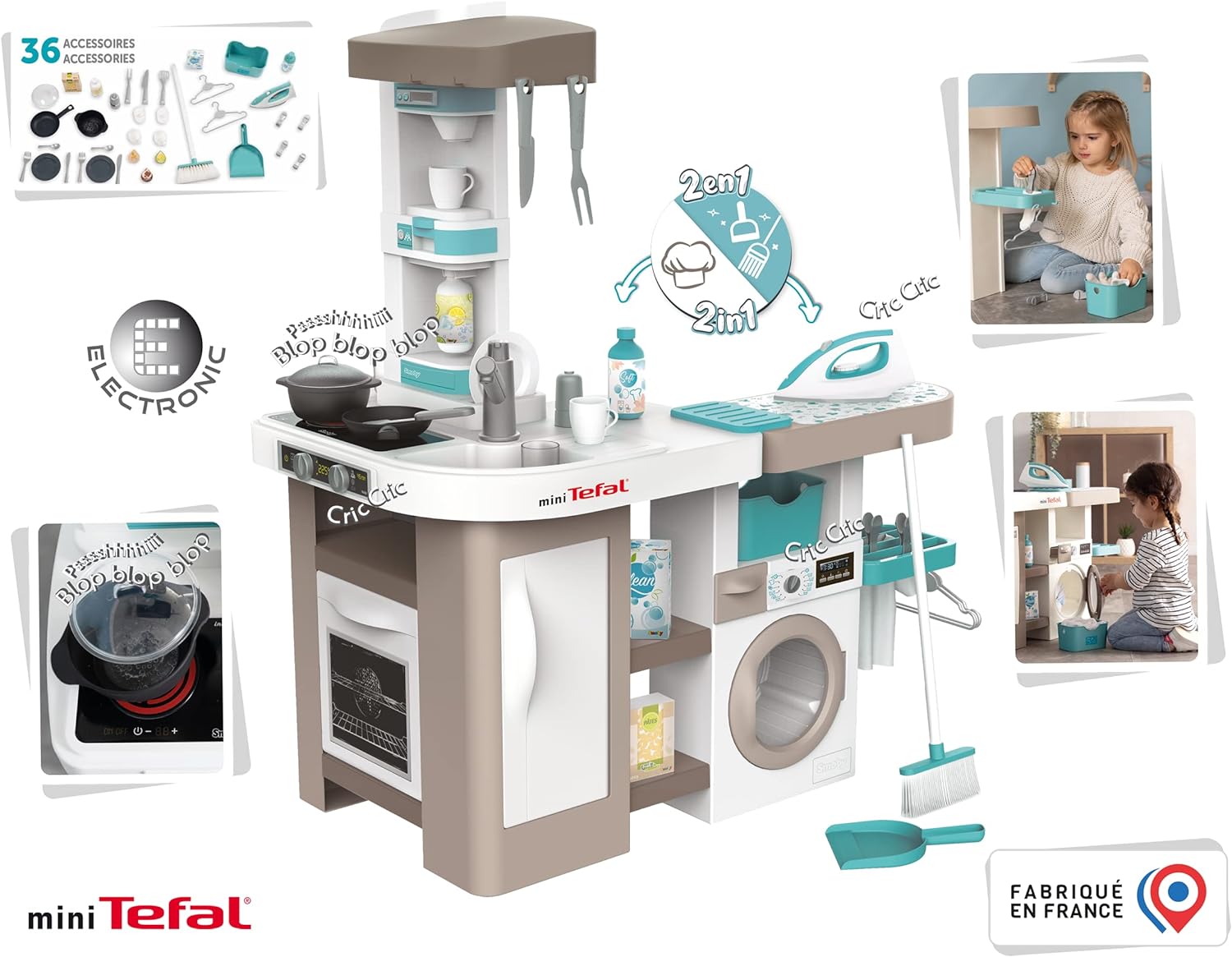 Smoby Tefal Studio Utility Kitchen – Play kitchen for children aged 3+ - 0