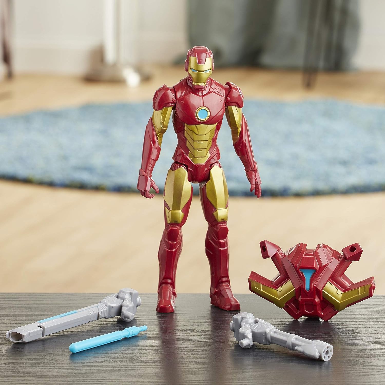 Iron Man Action Figure 30cm - Launcher, 2 Accessories + Projectile Titan Hero 4+