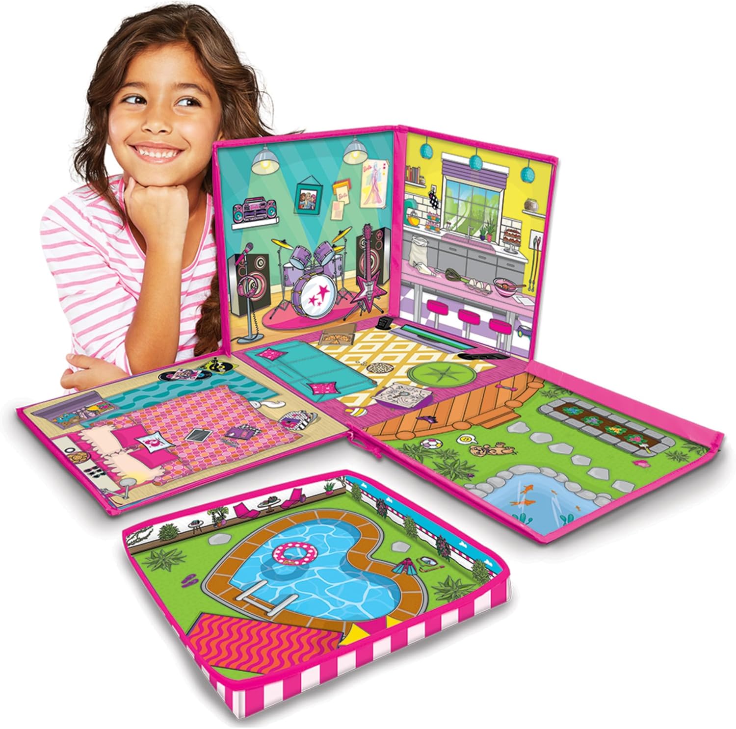 PETERKIN | Barbie Dreamhouse ZipBin: Storage for 40 Dolls and playmat!