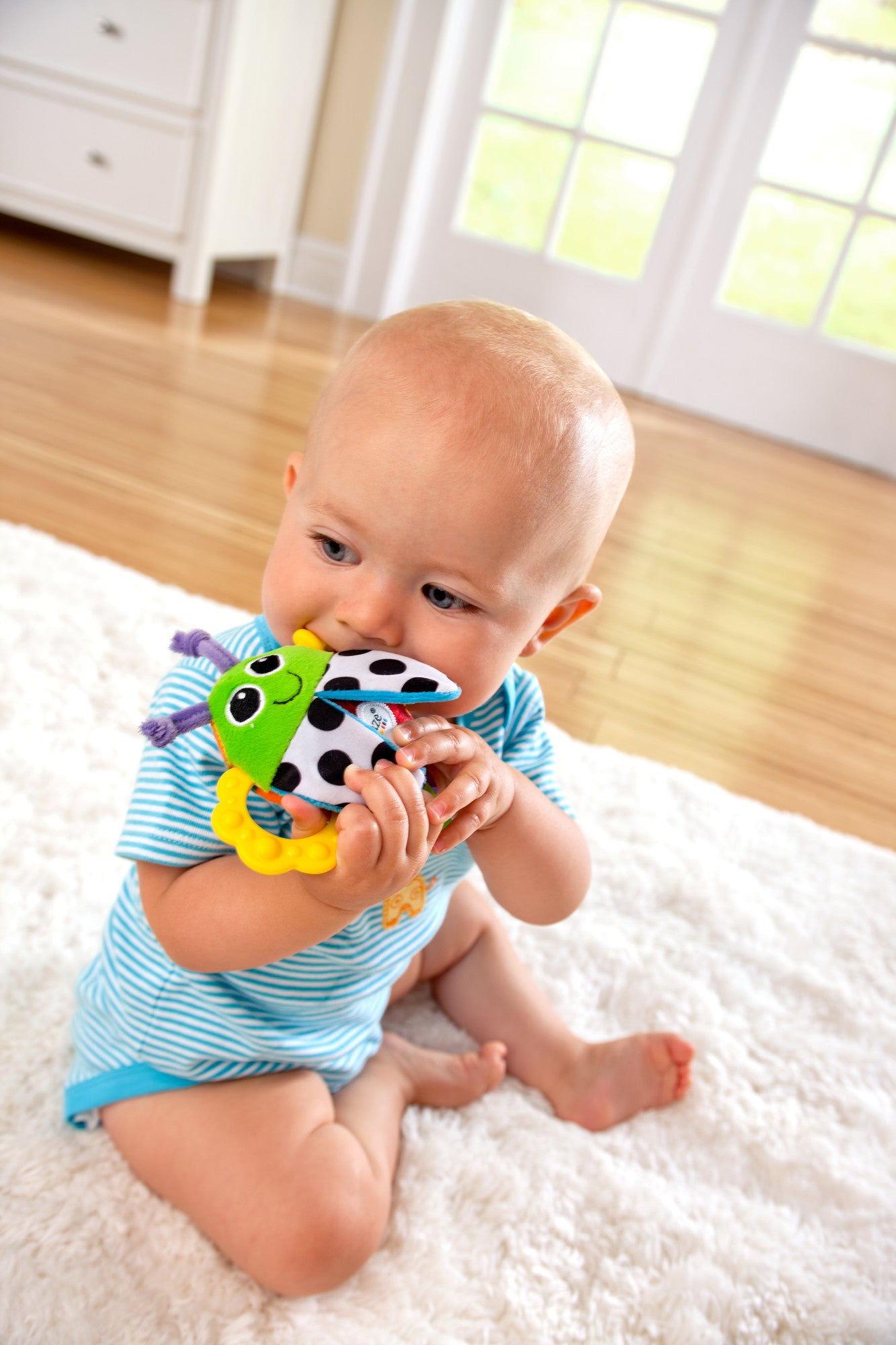 LAMAZE Bitty Bite Bug Rattle 4.5 Inch Pram & Pushchair Newborn Baby & Sensory Toy Teether