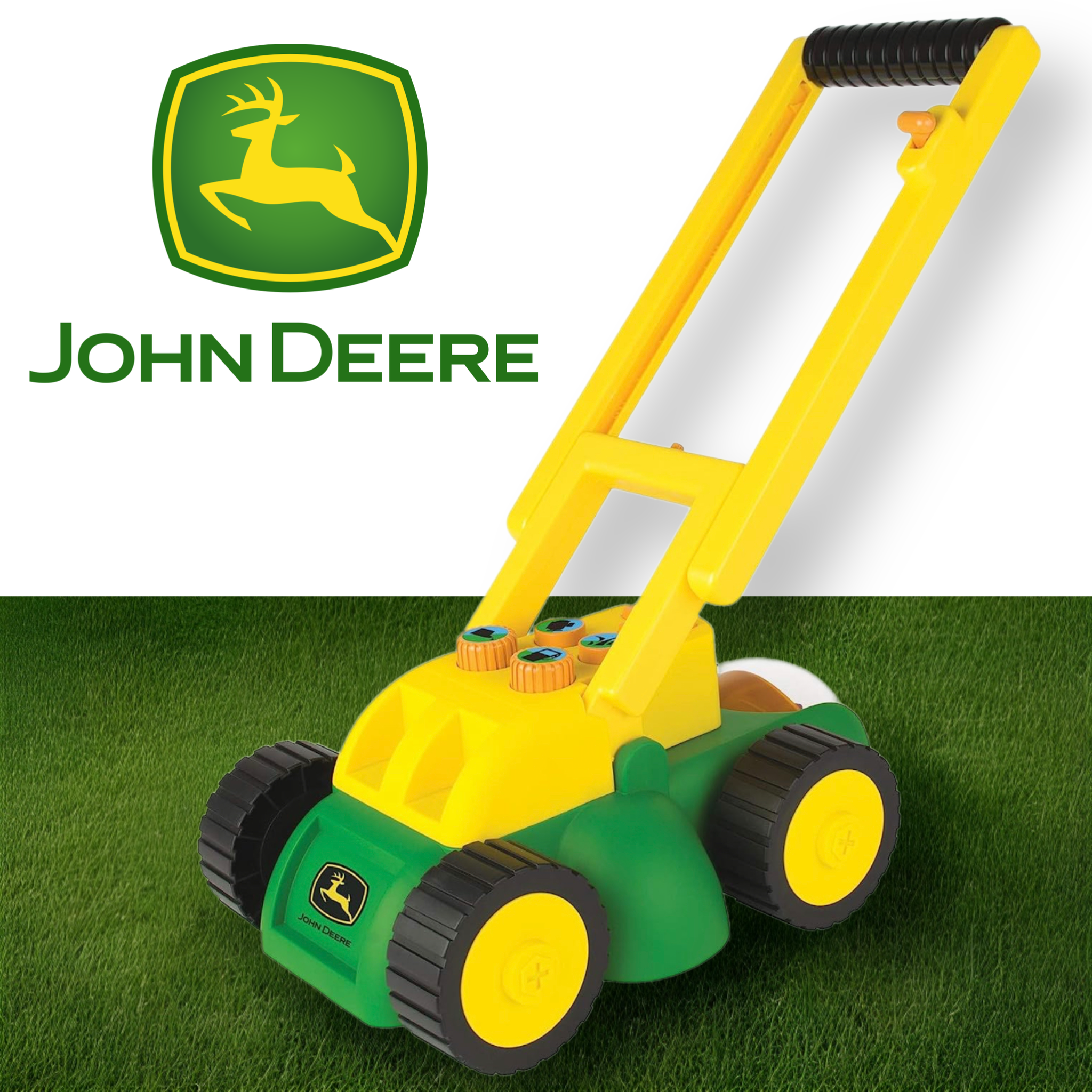 TOMY 35060 John Deere Electronic Lawn Mower, Toy for Kids, Green