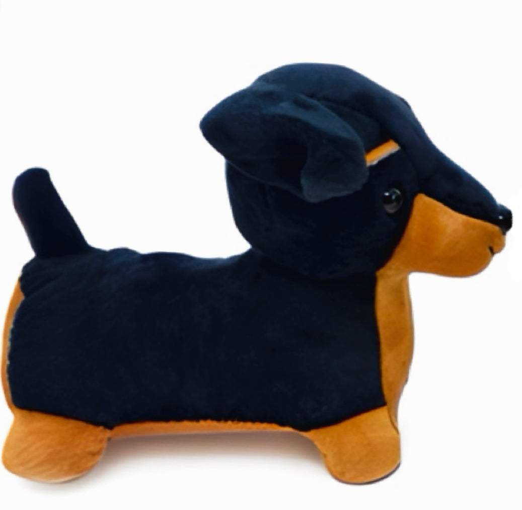 Sausage Dog Puppy Plush 14cm (Black) - 0