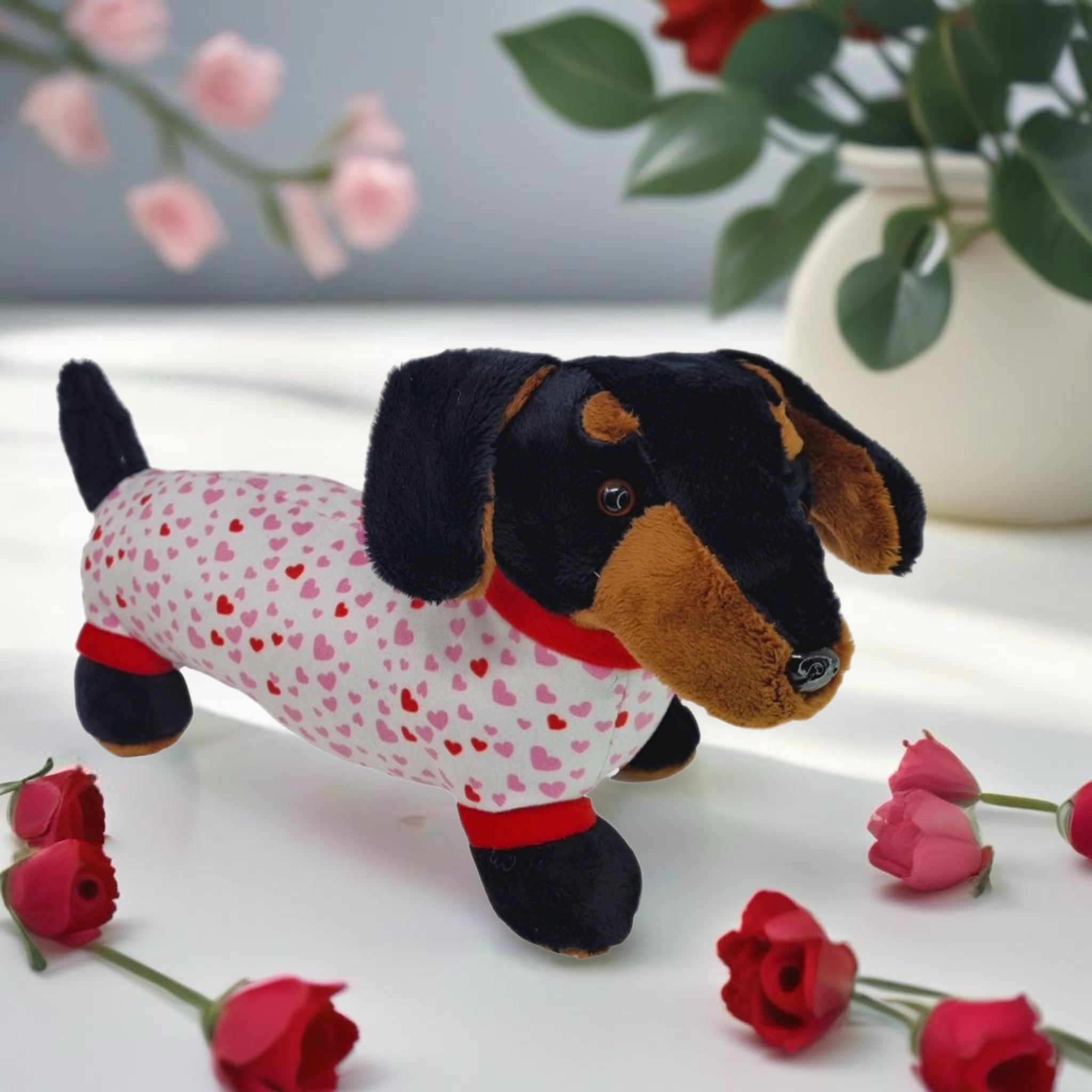 Valentines Plush Dachshund Sausage Dog Soft Toy - 0