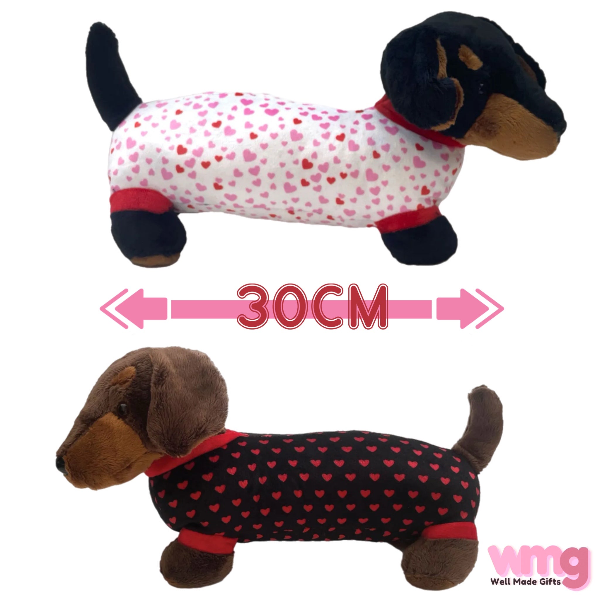 Valentines Plush Dachshund Sausage Dog Soft Toy