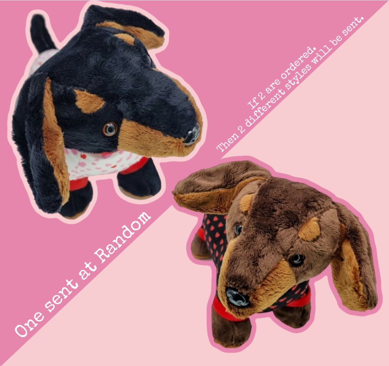 Valentines Plush Dachshund Sausage Dog Soft Toy