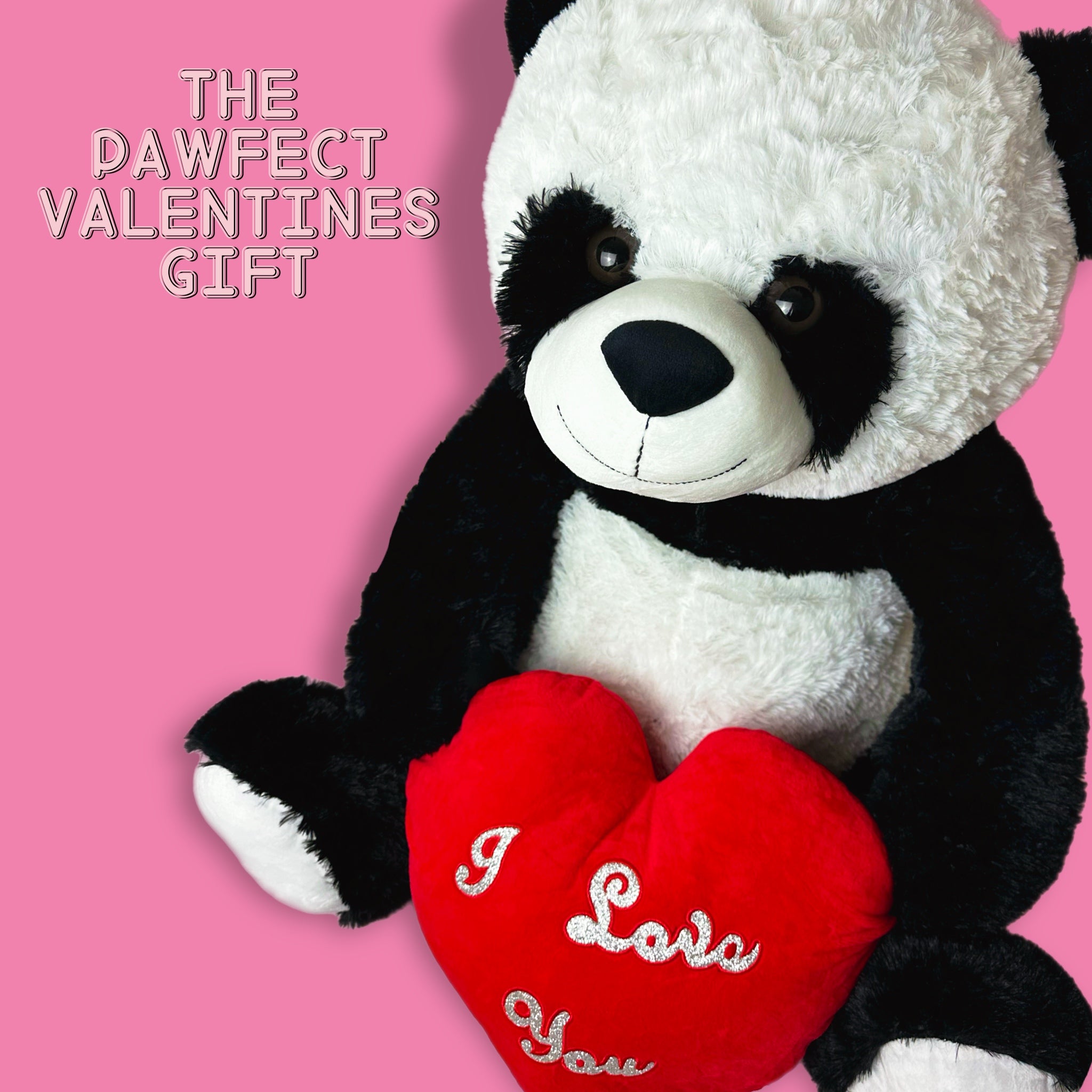 Valentines - I Love You - Panda Bear - Large Giant Plush 80cm with Heart (Heart Colour Sent at Random)