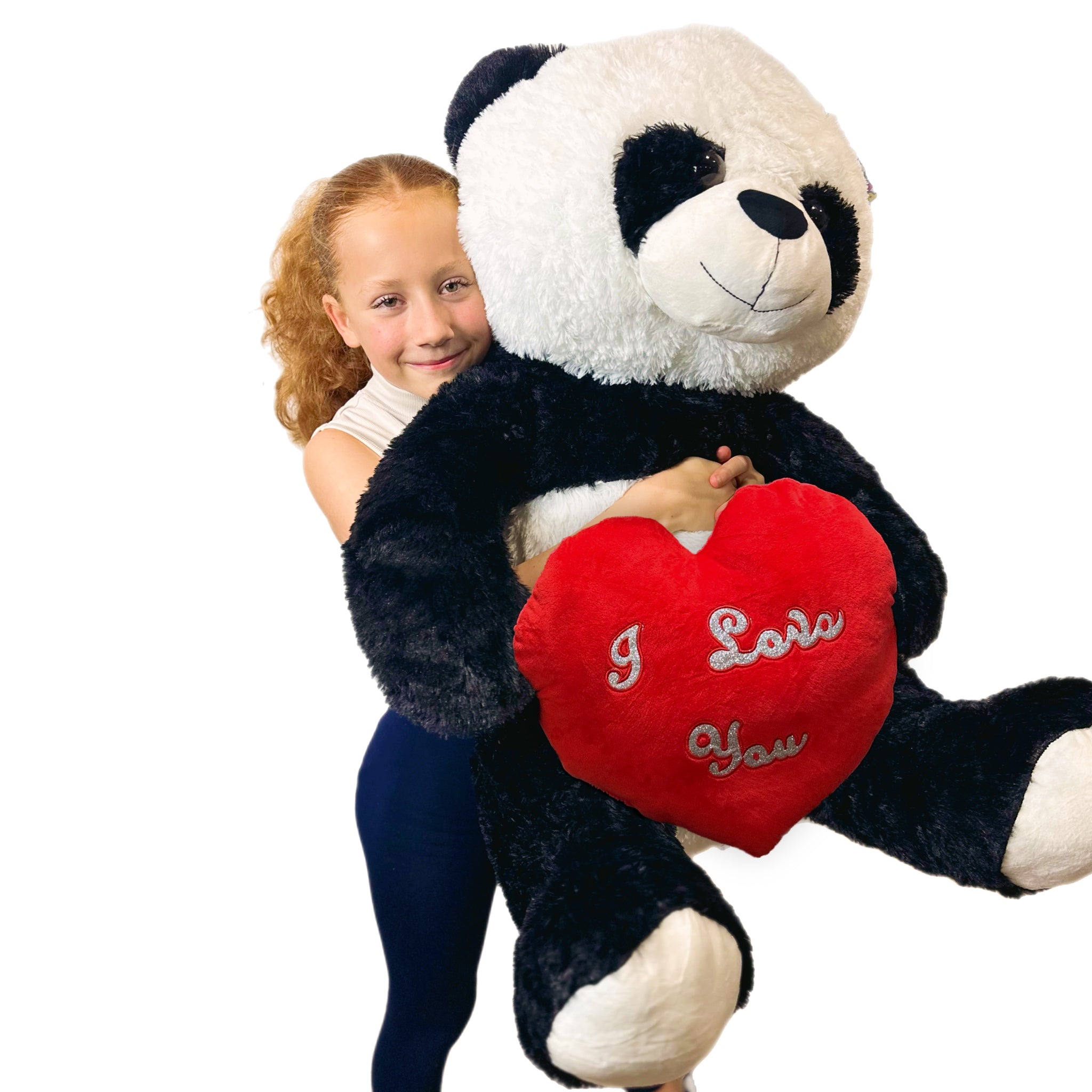 Valentines - I Love You - Panda Bear - Large Giant Plush 80cm with Heart (Heart Colour Sent at Random) - 0