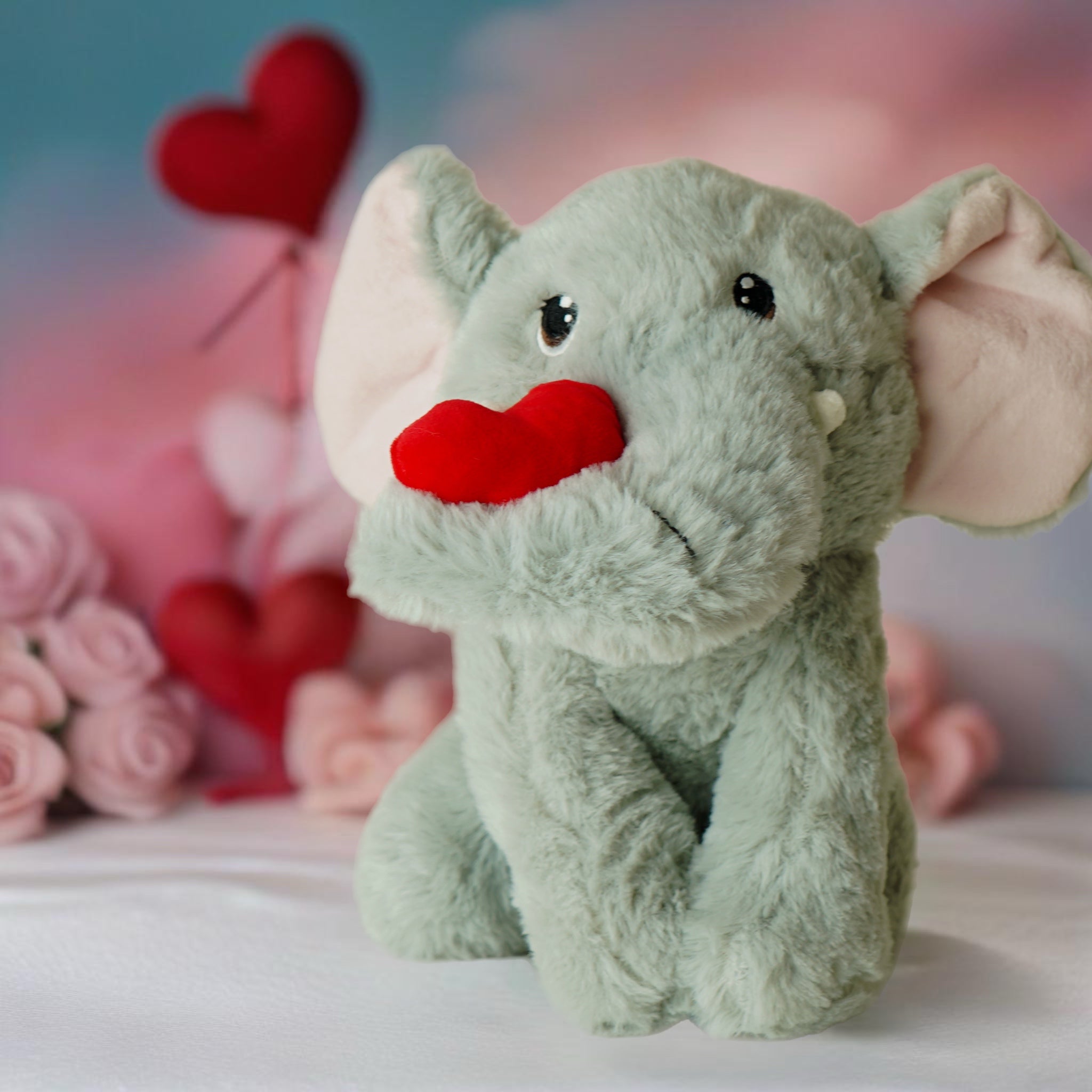 Deluxe Paws Cute Elephant with Heart Valentines Cuddly Toy 30cm Super Soft Plush Toy - 0