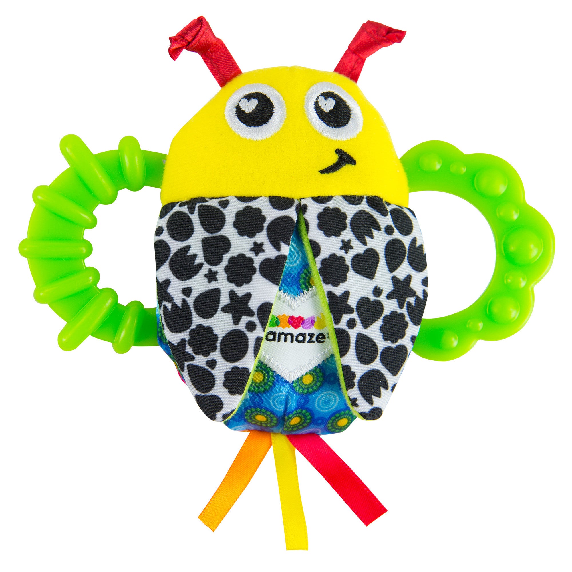 LAMAZE Bitty Bite Bug Rattle 4.5 Inch Pram & Pushchair Newborn Baby & Sensory Toy Teether