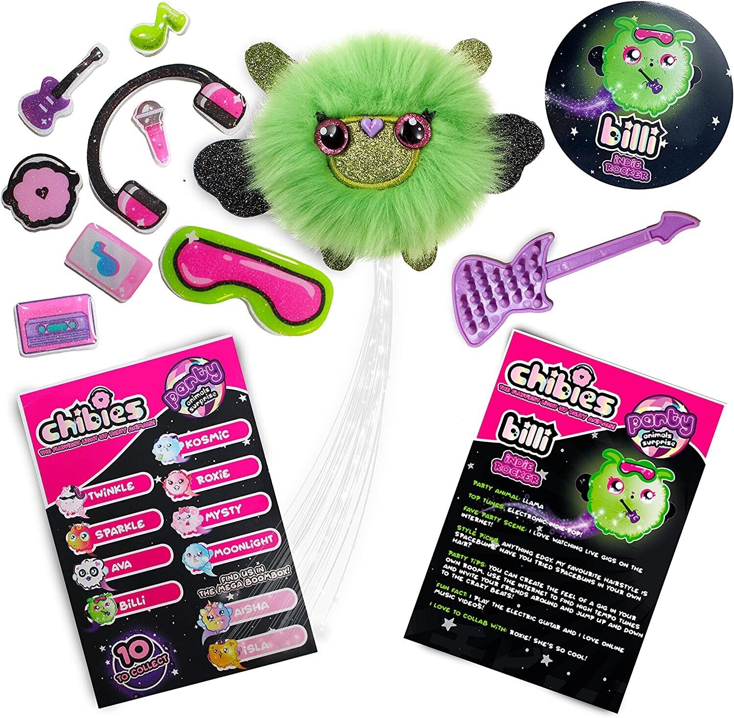 CHIBIES Boom Box - Billie Cute Fluffy Party Pets That Flash to the Beat - 0