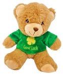 Good Luck Teddy Bear - Lucky Four Leaf Clover Charm - Keeleco Special Occassions 100% Recycled