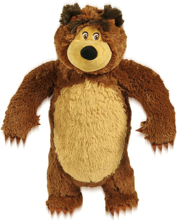 Simba 109301083 Masha and The Bear The Shake and Sound Interactive 43CM Soft Toy Bear, Tan/Brown