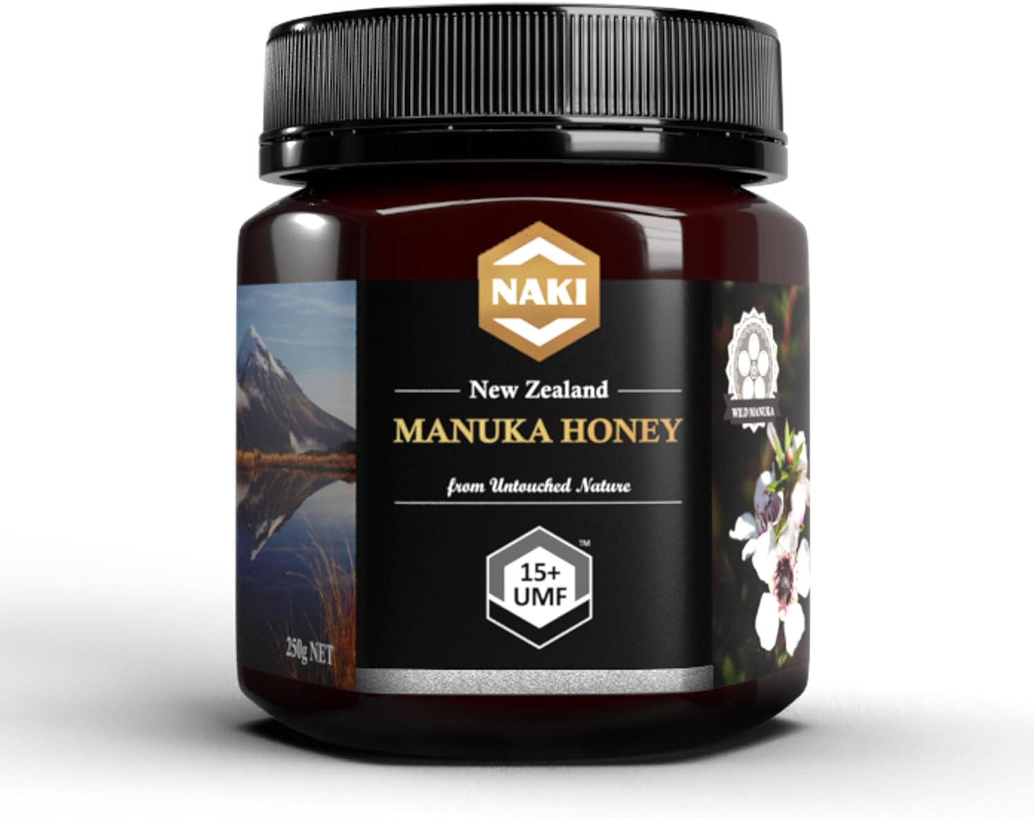 NAKI Manuka Honey Harvested, Tested. Traceable. Certified 100% New Zealand Honey | International Gold Award Winner UMF 15+ | MGO 510 | 250 grams