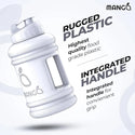 MANGO Water Bottle 2.2 Litre BPA Free Sports Gym Workout Drinking with Straw