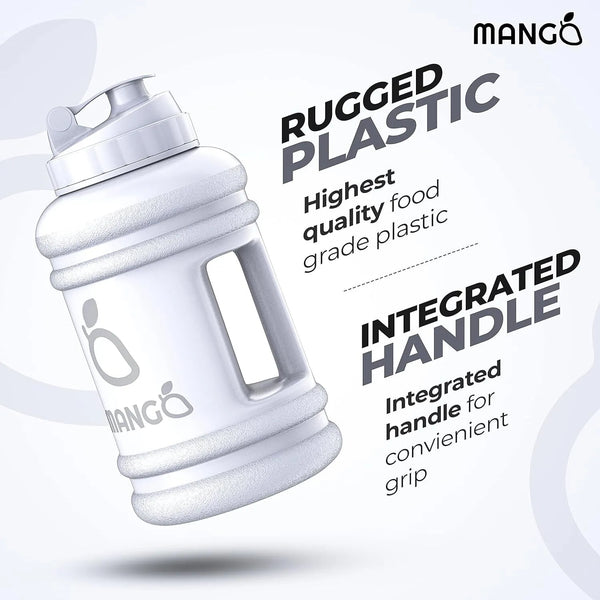 MANGO Water Bottle 2.2 Litre BPA Free Sports Gym Workout Drinking with Straw