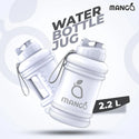 MANGO Water Bottle 2.2 Litre BPA Free Sports Gym Workout Drinking with Straw