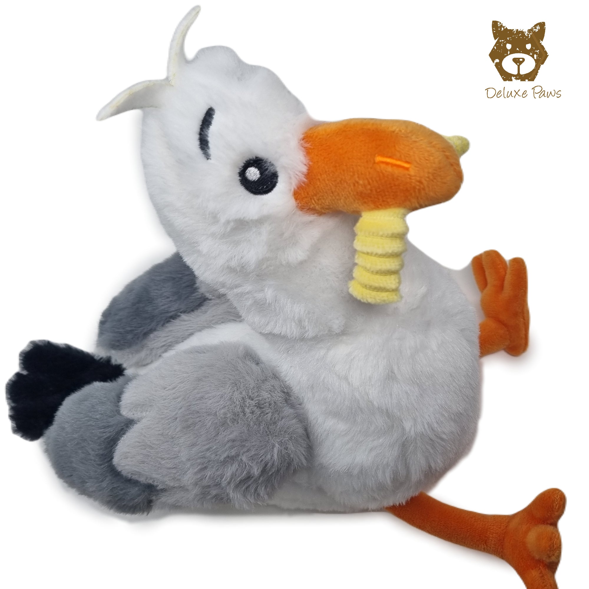 Seagull Plush Toy 24cm with Chip in Mouth Bird Soft Toy