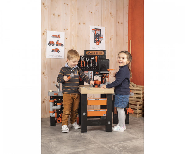 Smoby Black and Decker Kids Mega Centre Workbench with 95+ Accessorie