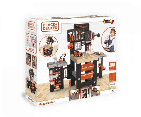 Smoby Black and Decker Kids Mega Centre Workbench with 95+ Accessorie